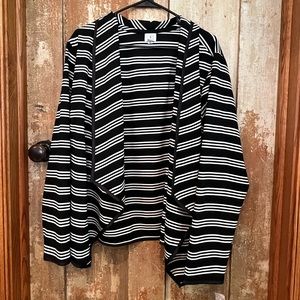 Dress barn black and white stripe Cardigan Sweater